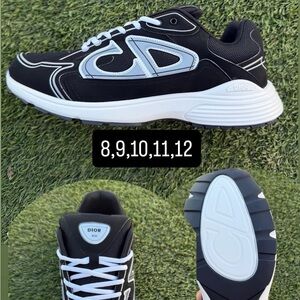 Dior Men's Black and White Athletic Sneakers